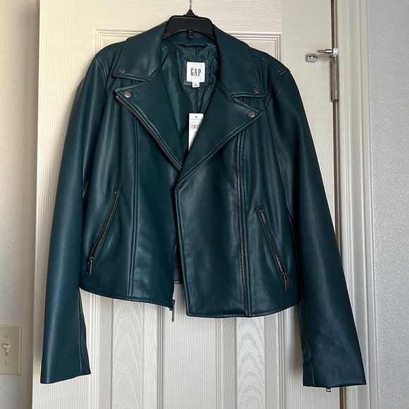 GAP Faux-Leather Moto Jacket - Picture 2 of 10